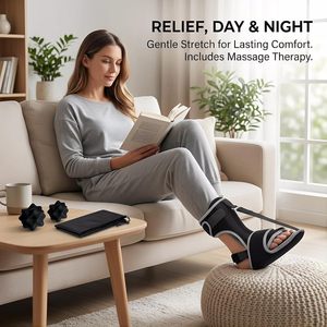 Attelle de nuit réglable pour pied tombant, double fixation, support de cheville, noir, unisexe, dispositif de traction et de correction - Product Image 2