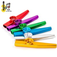 Metal kazoo customized design aluminum alloy instruments Metal Kazoo Flute Mouth Music Instrument Accessory for kids adults