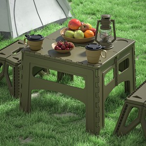 Campbox Folding Camping <b>Table</b> 49.5x44.5x38cm Portable <b>Plastic</b> <b>Outdoor</b> Picnic <b>Table</b> Set - Product Image 2