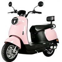 Scooter électrique rétro rose classique, directement de l'usine, 60V 800W, contrôleur 12 tubes, cyclomoteur urbain avec alarme antivol pour femmes