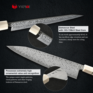 Yieryi mejor HOJA DE Damasco genuina mango blanco cuchillo de cocina hecho a mano chefs japoneses Kiritsuke cuchillo con caja de regalo - Product Image 2