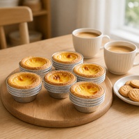 Gobelet à tartelette en aluminium jetable avec couvercle en plastique, récipient de cuisson résistant au four, capacité de 106 ml