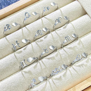 Европейско-американское кольцо-обруч с двенадцатью созвездиями, унисекс, персонализированное, простое, в стиле киберпанк, модное кольцо - Product Image 3