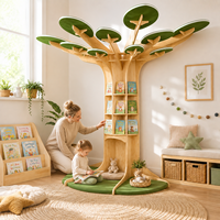 Meubles de garderie et d'école : Étagère arbre d'apprentissage moderne pour maternelle, bibliothèque et coin lecture pour enfants