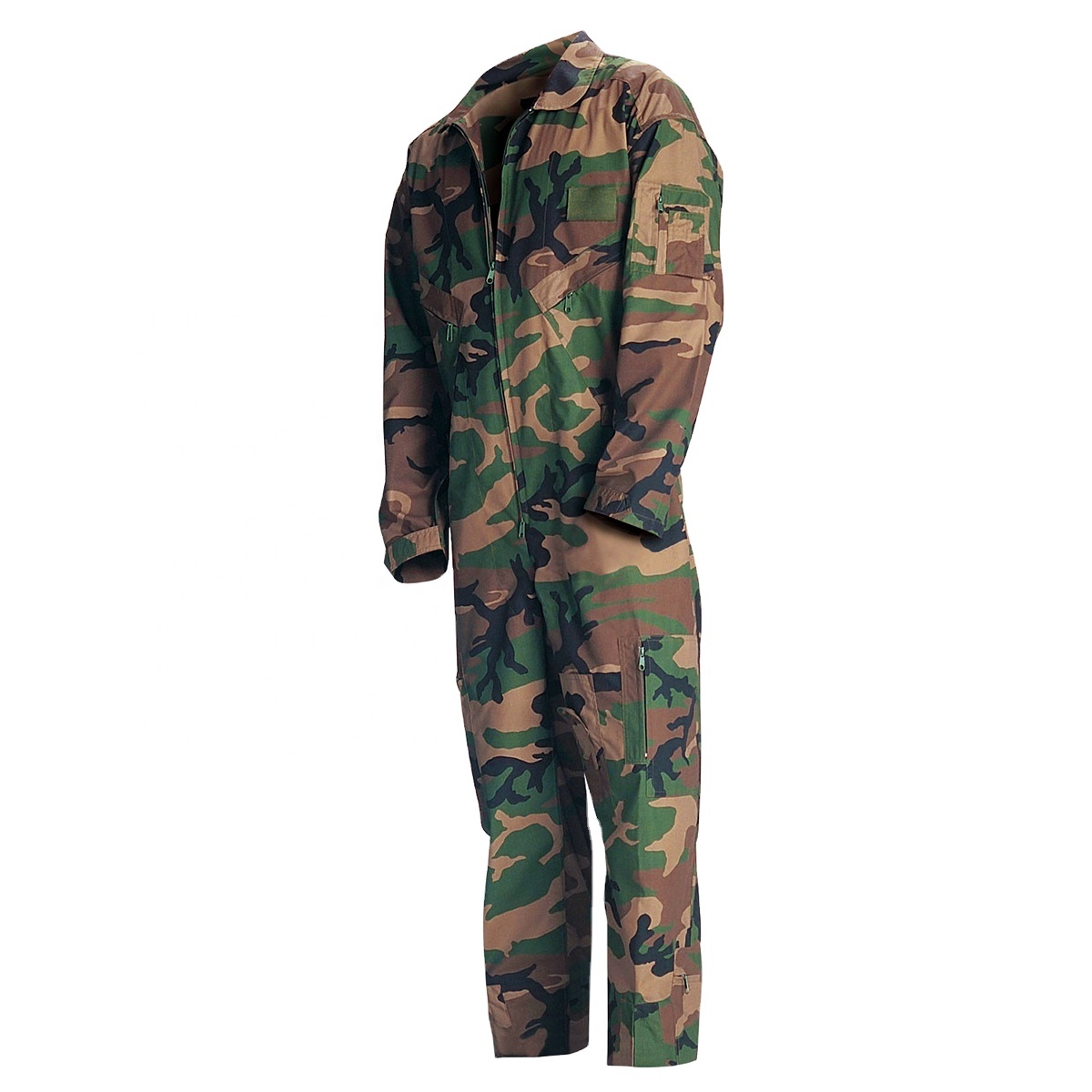 Army Universe Mens Woodland Camo Tactical US Air Force Style Paintball Flight Suit Coveralls Camouflage Flightsuit Patch