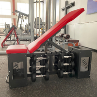 Banc de musculation tout-en-un avec rangement pour haltères, accessoires de fitness, banc de musculation multifonction réglable, équipement de gym à domicile