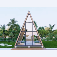 2025 conteneur en acier préfabriqué minuscule Triangle maison de luxe A-Frame Villa basse vente chaude étanche bûche modulaire isolée thermiquement