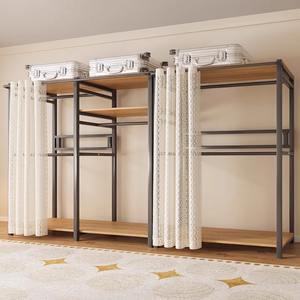 Armoire ouverte, <span class=keywords><strong>chambre</strong></span> à coucher, support de rangement de vestiaire en métal, support de vestiaire combiné walk-in, cintre au sol, personnalisé - Product Image 3