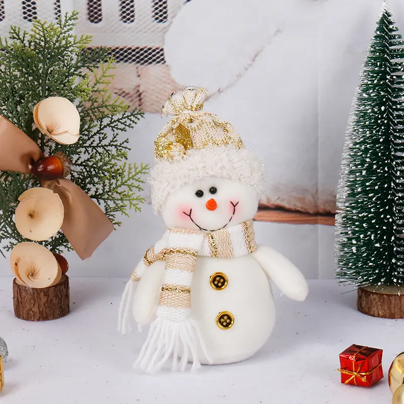 Factory Direct Sale Kawaii Plush Stuffed Santa Snowman Christmas Ornaments
