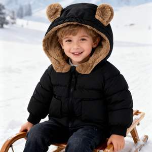 Manteaux d'hiver pour tout-petits de 6 mois à 5 ans, chauds, à capuche, vêtements d'extérieur teints et imprimés, taille 5 - Product Image 5