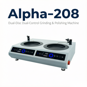 Machine de meulage et de polissage métallographique Alpha-208 à double disque et double commande, 8 pouces (203 mm), écran tactile, servomoteur, pour échantillons de laboratoire - Product Image 1
