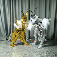 Offre Spéciale or et argent miroir homme verre homme Costumes Performance Costume scène spectacle Dj danse Costume à vendre