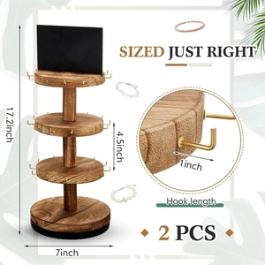 3 hoặc nhiều hơn Tier bằng gỗ Vòng cây đồ trang sức kệ bằng gỗ hiển thị đứng lưu trữ giá cho Bông tai - Product Image 5