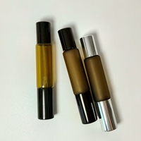 10ml Ambre Givré Double Extrémité Pulvérisation Rouleau Bouteilles Forme De Cylindre pour Huiles Essentielles Parfum Concentré Pompe Sayer