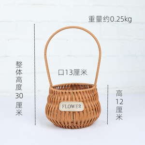 Wholesale Hand-woven Flower <b>Basket</b> Household Goods Fresh Natural Garden Rattan <b>Storage</b> Decoration - Product Image 2