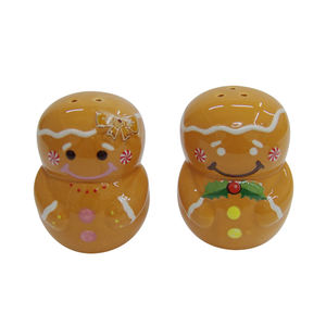 Ensemble de salière et poivrière en céramique pour homme, <span class=keywords><strong>pain</strong></span> <span class=keywords><strong>d</strong></span>'<span class=keywords><strong>épice</strong></span>s de noël - Product Image 2