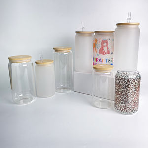 Tasses en <span class=keywords><strong>verre</strong></span> <span class=keywords><strong>à</strong></span> <span class=keywords><strong>bière</strong></span> en forme de boîte de sublimation vierge de 12oz US Warehouse 16oz 20oz <span class=keywords><strong>verre</strong></span> <span class=keywords><strong>à</strong></span> <span class=keywords><strong>bière</strong></span> avec couvercle en bambou avec paille en <span class=keywords><strong>plastique</strong></span> transparent - Product Image 1