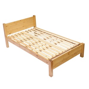 Lit simple en bois massif de pin, lit plateforme de 1,2 mètre, structure durable pour chambre à coucher, appartement, dortoir, chambre de location - Product Image 2