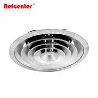Diffuseur d'air rond en aluminium pour plafond HVAC avec registre papillon, pour conduit de climatisation