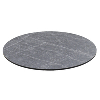 Plateau de table HPL carré à veinage marbré clair, résistant aux intempéries, en stratifié haute pression pour mobilier d'extérieur - Vente en gros