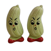 Anthropomorphische Pickel-, Gurke, Salz- und Pfeffer-Rührwaren Keramik