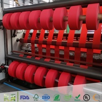Papier sulfurisé silicone double face rouge personnalisé pour emballage alimentaire, résistant aux hautes températures, feuilles avec logo de marque