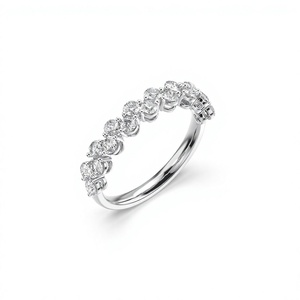 Anillo de Eternidad de Oro Blanco de 14K con Doble Hilera de Diamantes Cultivados en Laboratorio de 0.88 CTW, Anillo de Lujo para Mujer, Aniversario de Bodas - Product Image 2