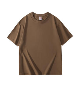 T-<span class=keywords><strong>shirt</strong></span> en coton lourd 220G personnalisé avec logo, col rond uni, manches courtes, pour homme et unisexe, vierge, vente en gros, impression, <span class=keywords><strong>broderie</strong></span> - Product Image 4