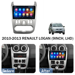Instalación de embellecedor de salpicadero GPS, marco de Radio para coche, accesorios para salpicadero de coche, Android negro de 9 "para <span class=keywords><strong>RENAULT</strong></span> LOGAN RHD 2010-2013 - Product Image 2