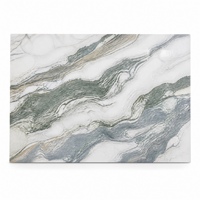 Dalle de pierre frittée polie Kuli Blue Premium, finition veinée blanc-bleu, pour murs et sols de cuisine, projets hôteliers et villas