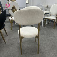 Chaise de salle à manger en cuir PU réglable de luxe, pieds en acier inoxydable doré, chaise d'appoint moderne rembourrée pour salle à manger, salon
