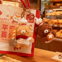 Porte-clés Ours en Peluche Personnalisé Adorable, Animaux en Peluche de Haute Qualité, Ours Boulanger Kawaii, Breloque de Sac, Coton PP, Vente en Gros