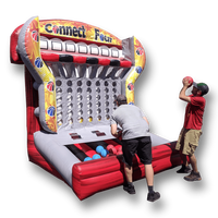 Jeu de basket gonflable Moonwalk Commercial Connect 4, jeux gonflables pour enfants