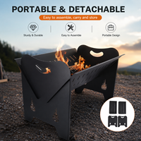 Barbecue carré multifonctionnel moderne - Acier inoxydable - Portable - Intérieur/extérieur - Brasero au charbon de bois - Bois de chauffage pour jardin extérieur