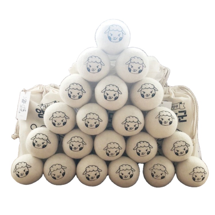 Сушильные шарики из натуральной белой органической шерсти ручной работы