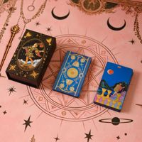 Jeu de tarot ciel étoilé bleu-or avec feuilles d'or, jeu de 78 cartes Waite-Smith, manuel d'instructions, jeu de société en plastique imperméable pour débutants