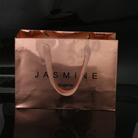 Embalaje de ropa de compras de Boutique, Asa de cinta de lujo, impresión personalizada, bolsas de regalo de papel europeo con logotipo