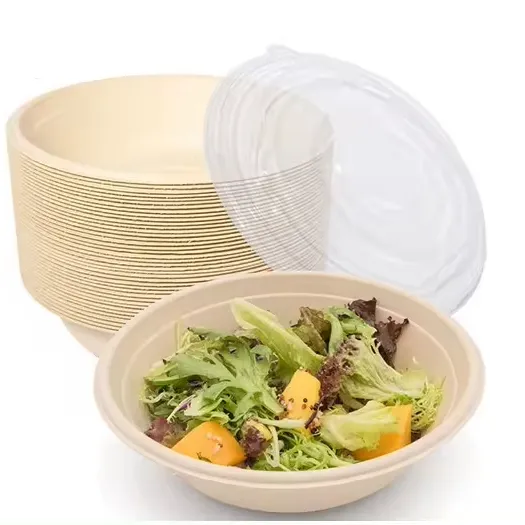 Dùng một lần dao kéo Bát Salad Dressing Cup và bát nhỏ, có thể được ủ bã mía giấy giấy biểu tượng tùy chỉnh