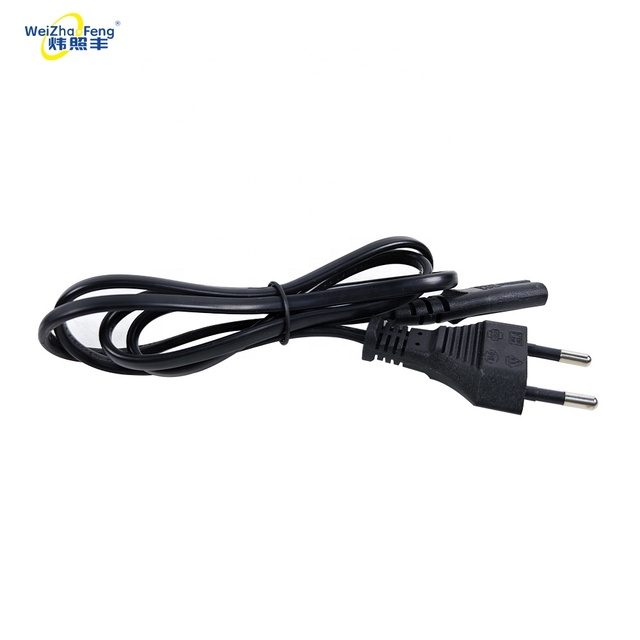Customized EU 2 Pin CEE IEC Plug Standard Copper Conductor PVC 250V Power Cable Connector for Computer and Home Appliances