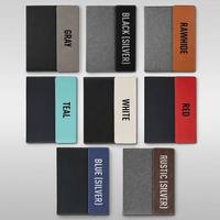 Buku Catatan Kulit dengan Ukiran Laser Personal, Portofolio Kulit Kanvas Kosong, Padfolio Notepad Isi Ulang, Hadiah untuk Guru Pria
