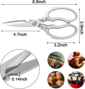 Premium Multi-Purpose Stainless Steel Heavy Duty Chicken Bone Scissors Kitchen <b>Shears</b> for Cutting Meats, <b>Poultry</b> - Product Image 2