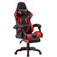 Chaise de jeu ergonomique pivotante inclinable pliable en cuir PU avec support lombaire réglable en hauteur, design tropical, massage
