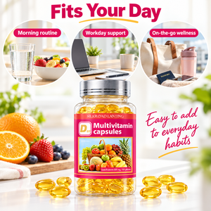 Capsules de multivitamines dorées personnalisables avec vitamine D3 pour femmes et hommes, complément alimentaire pour le bien-être quotidien - Product Image 4