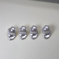 Perles acryliques baroques semi-percées en gros, 14x17x27mm, blanc nacré, irrégulières, perles en vrac pour fournitures de bijoux DIY