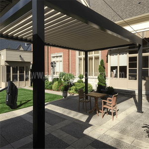 Pergola d'extérieur à persiennes en aluminium, terrasse extérieure <span class=keywords><strong>jardin</strong></span> Patio gazébo avec toit réglable - Product Image 4