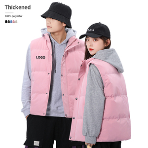 Winter Casual Padding <b>Vest</b> 100% Polyester Custom Logo Puff Warm Puffer <b>Men's</b> Turtleneck Zipper Closure Sleeveless Outerwear - Product Image 1