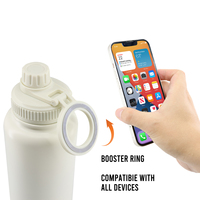 Botol minum cincin Magnet 32oz Logo kustom cangkir Tumbler terisolasi dinding ganda dengan cincin penguat ponsel magnetik