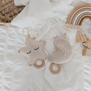 New Arrival nhồi bông Bunny đồ chơi Crochet thỏ âm nhạc hộp Amigurumi <span class=keywords><strong>Moon</strong></span> Sao cơ khí âm nhạc Hộp đồ chơi cho bé - Product Image 6