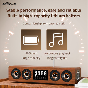 Nuova Tendenza Soundbar in Legno Sistema Acustico Musicale 45W HIFI Stereo Altoparlante Surround per Esterni Altoparlante BT con Radio FM e Orologio - Product Image 5