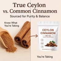 Gélules de cannelle de Ceylan avec huile MCT, complément alimentaire à base de plantes, étiquette personnalisable, capsules de cannelle en vrac, sans gluten, sans OGM